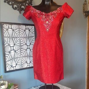1980s stunning ruby mini party dress Dress